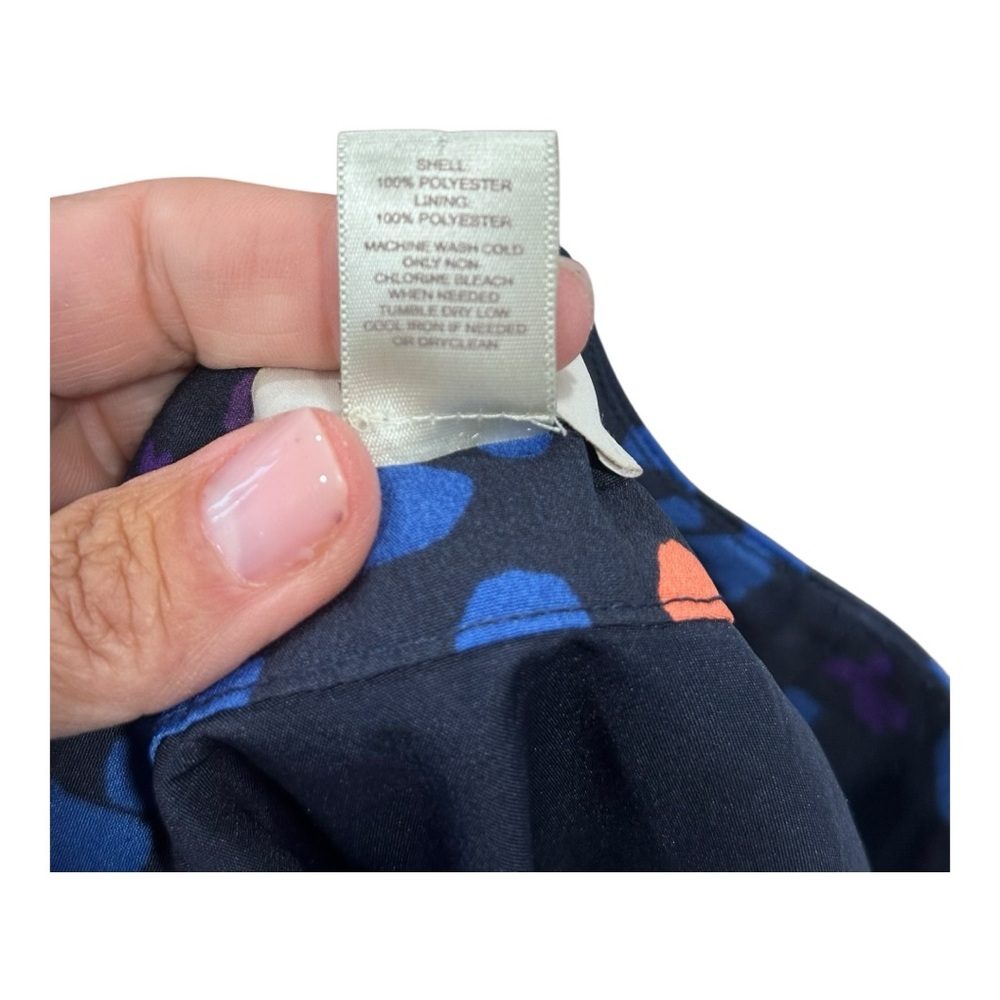 LOFT Blue Multicolor Dress A line size 4 - Picture 7 of 7